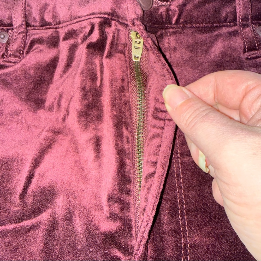 Good American Velvet OxBlood Burgundy Mini Skirt women’s sz 12 new nwt - Picture 6 of 10